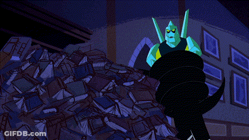 Cartoon Monster With Hood And Crystal On Head GIF