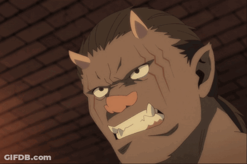 Cartoon Monster With Horns And Sharp Teeth GIF