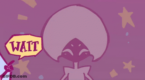 Cartoon Monster With Horns On Pink Background GIF