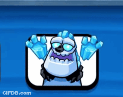 Cartoon Monster With Ice Claws On Blue Background GIF