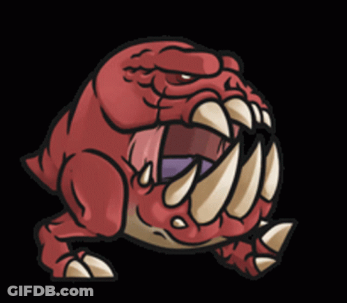 Cartoon Monster With Open Mouth And Sharp Teeth GIF
