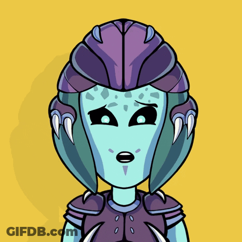 Cartoon Monster With Purple Helmet GIF