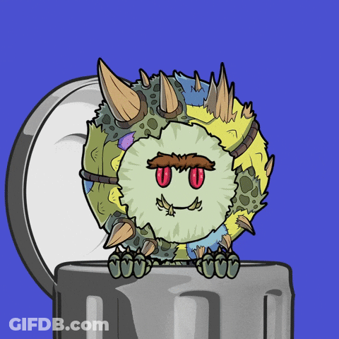 Cartoon Monster With Red Eyes And Horns GIF
