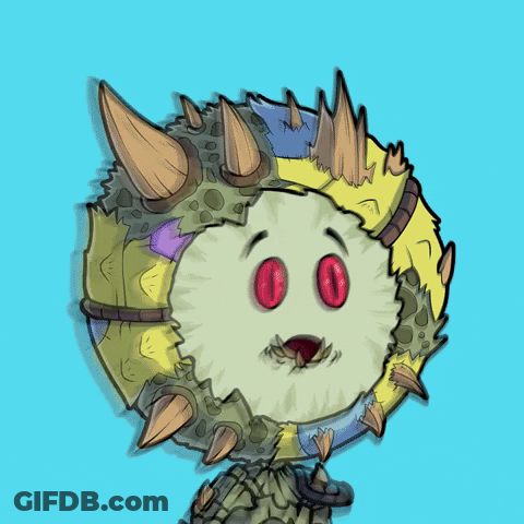 Cartoon Monster With Red Eyes GIF