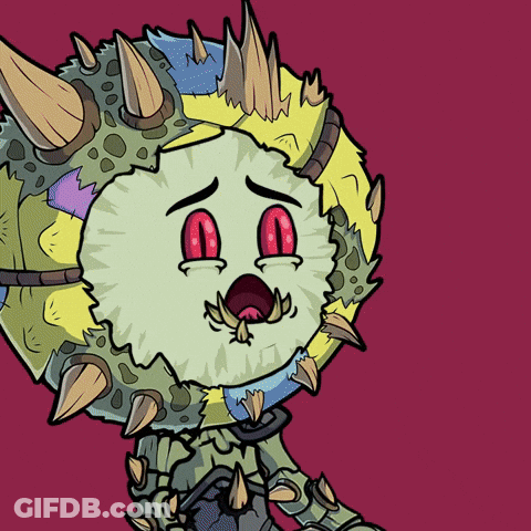 Cartoon Monster With Spikes On Head GIF