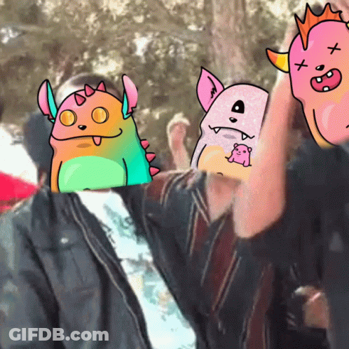 Cartoon Monster With X On Head GIF
