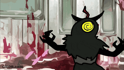 Cartoon Monster With Yellow Eye And Horns GIF