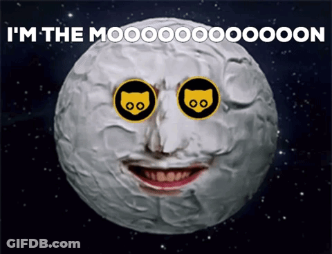 Cartoon Moon Face Saying I'm The Moon GIF