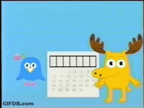 Cartoon Moose Beside Wednesday Calendar GIF