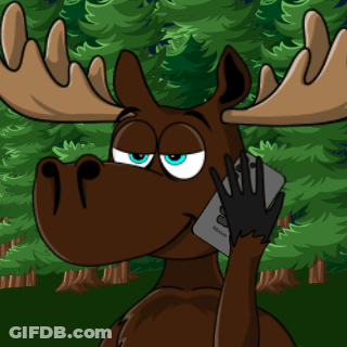 Cartoon Moose Talking On Phone Pump GIF