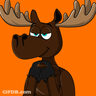 Cartoon Moose With Red Heart GIF