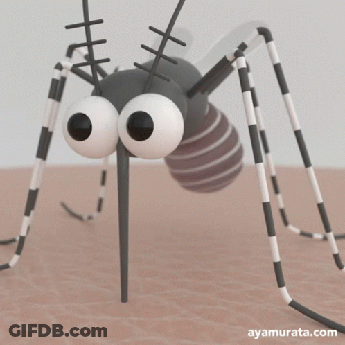 Cartoon Mosquito With Website Ayamurata.com GIF