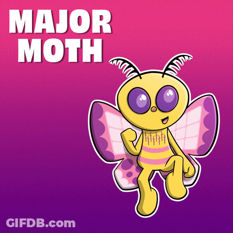 Cartoon Moth Saying Major Moth GIF