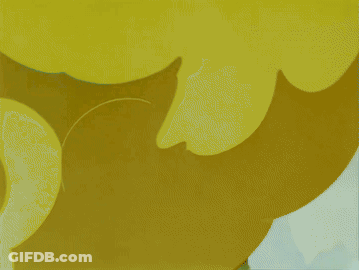 Cartoon Mountain With Yellow Cloud GIF