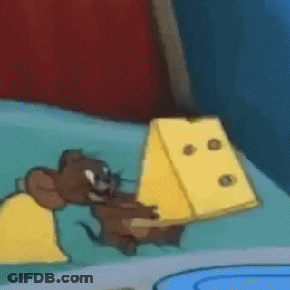 Cartoon Mouse Eating Cheese GIF