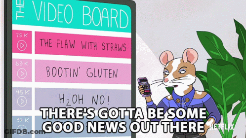 Cartoon Mouse Holding Cell Phone Next To Video Board GIF