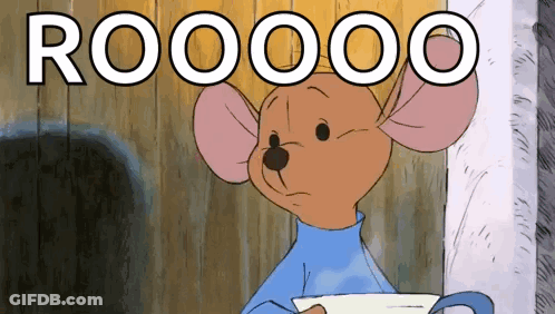 Cartoon Mouse Holding Coffee Roooo GIF