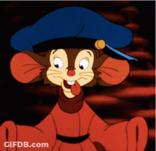 Cartoon Mouse In Blue Hat And Red Sweater GIF