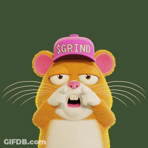 Cartoon Mouse In Pink Hat Saying Grind GIF