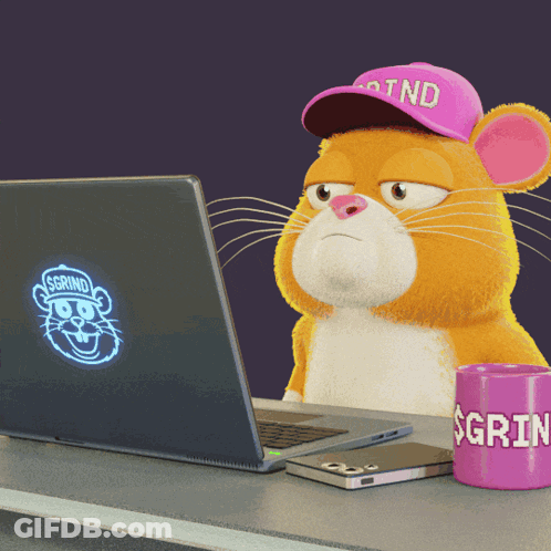 Cartoon Mouse In Pink Hat Saying TND GIF