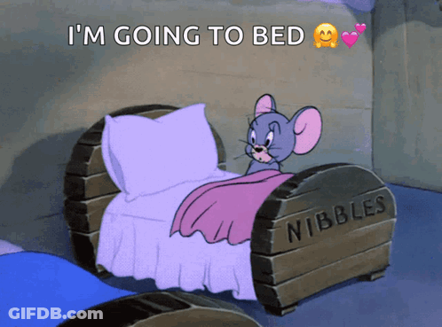 Cartoon Mouse Lying In Bed Going To Bed GIF