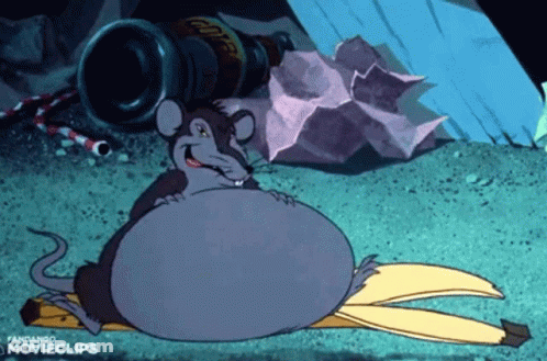 Cartoon Mouse Lying On Banana Peel Movieclips GIF