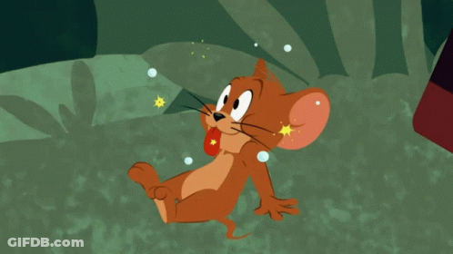 Cartoon Mouse Lying On Ground With Star GIF