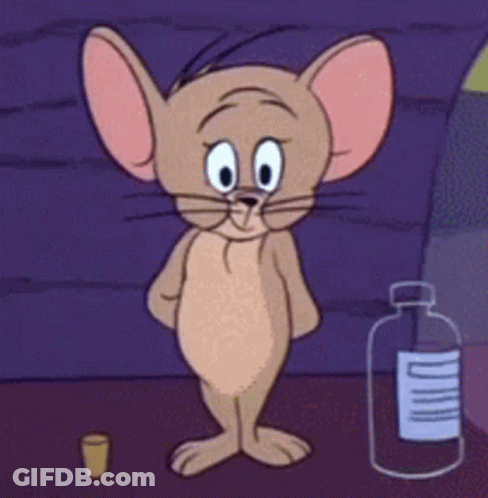 Cartoon Mouse Next To Medicine Bottle GIF