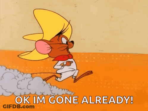 Cartoon Mouse Orange Surface Ok Im Gone Already GIF