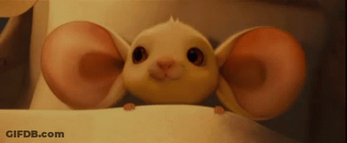 Cartoon Mouse Peeking Over Wall GIF