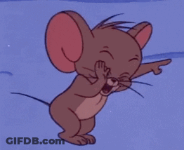 Cartoon Mouse Pointing And Covering Face GIF
