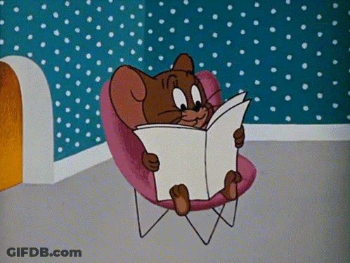 Cartoon Mouse Reading Book GIF
