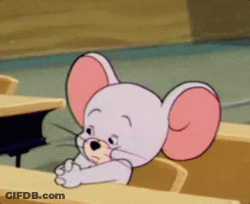 Cartoon Mouse Sitting At Desk GIF