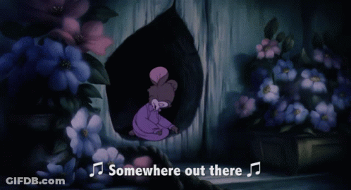 Cartoon Mouse Sitting In Hole Somewhere Out There GIF
