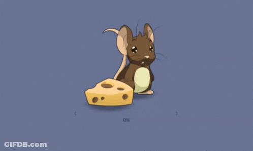 Cartoon Mouse Sitting Next To Cheese With 1.53% Missing GIF