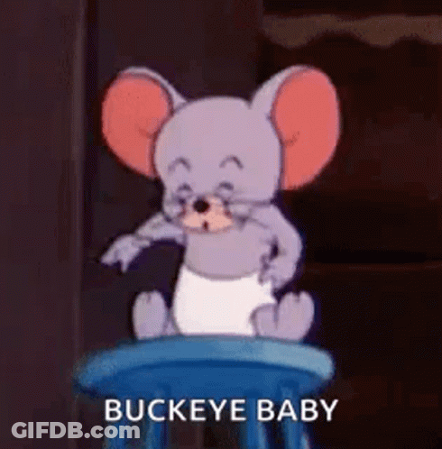 Cartoon Mouse Sitting On Blue Chair GIF