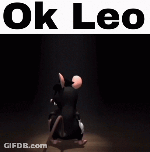 Cartoon Mouse Standing By Ok Leo Sign GIF