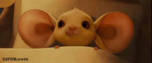 Cartoon Mouse With Large Ears GIF