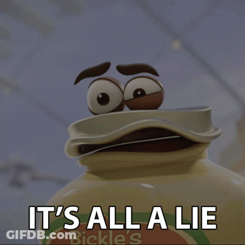 Cartoon Mouth Open Saying It's All A Lie GIF