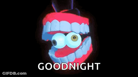 Cartoon Mouth With Big Eyes Goodnight GIF