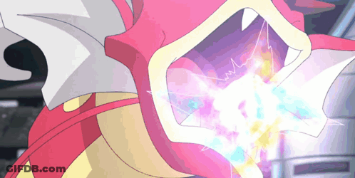 Cartoon Mouth With Rainbow Lightning GIF