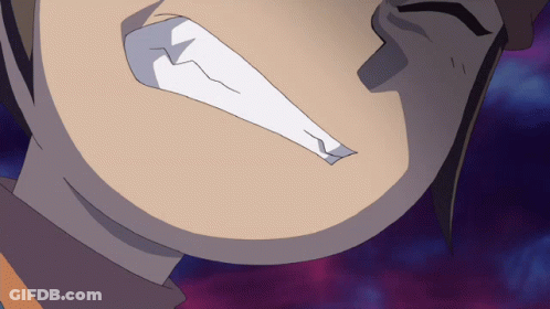 Cartoon Mouth With White Stripe GIF