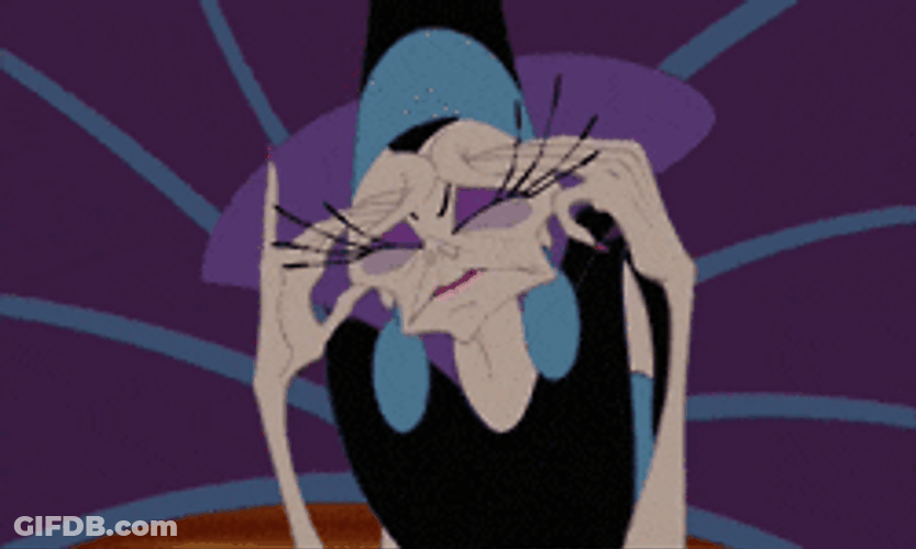 Cartoon Movie Character Yzma Having Headache GIF