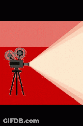 Cartoon Movie Projector On Tripod GIF