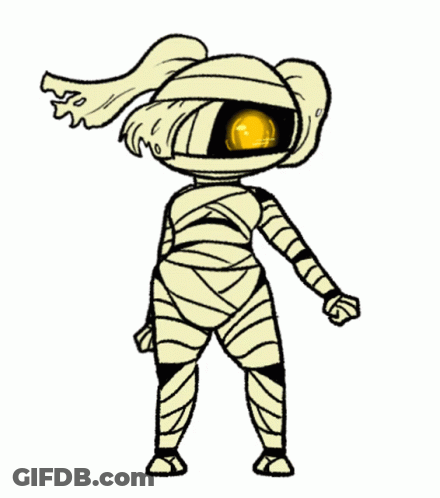 Cartoon Mummy With Yellow Eye GIF