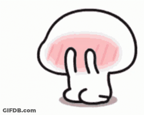 Cartoon Mushroom Covering Face With Hands GIF