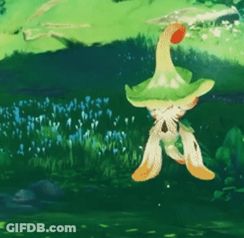 Cartoon Mushroom With Green Hat GIF