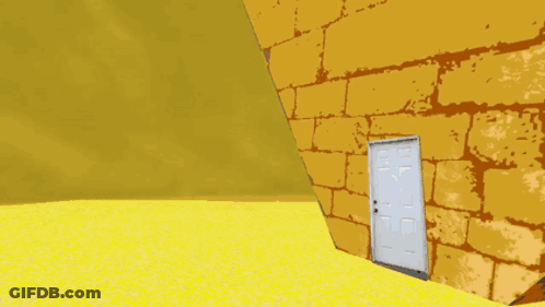 Cartoon Nest With Blue Door GIF