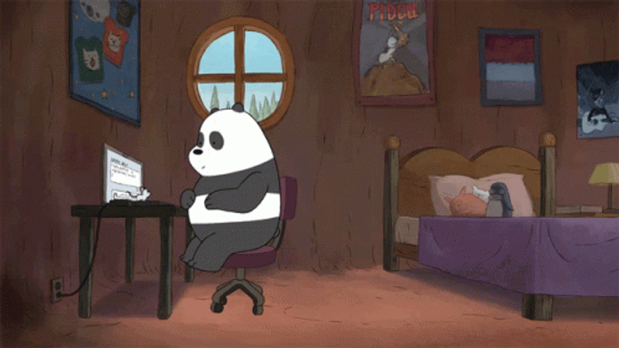 Cartoon Network Shocked Panda Bear GIF