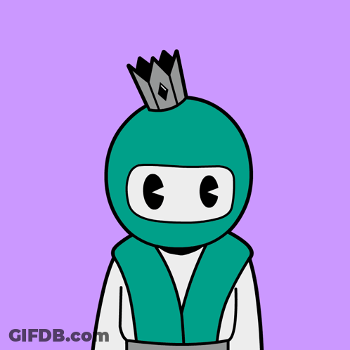 Cartoon Ninja Wearing Crown GIF